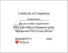 PALS<br>Course Director Card